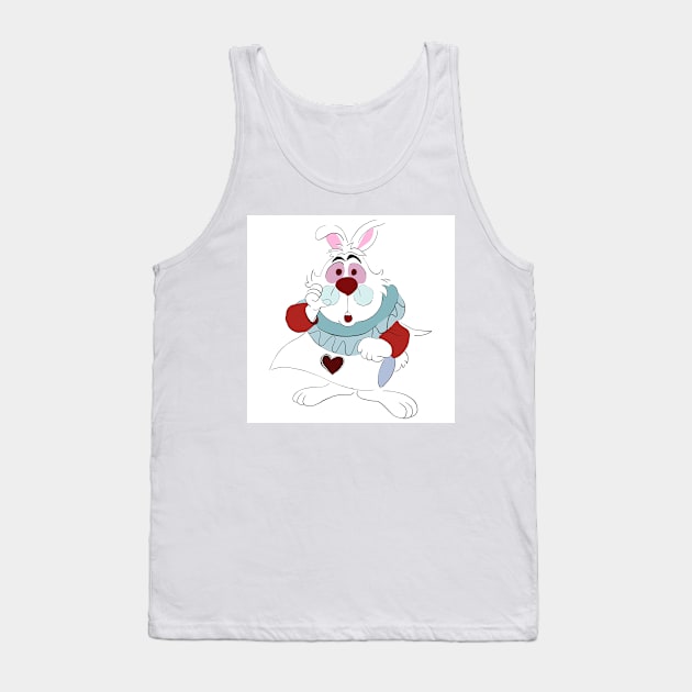 White Rabbit Alice in Wonderland Tank Top by Noamdelf06